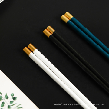 24.5cm Chinese Style Wholesale Colorful Customized Logo Ceramic Porcelain Golden Chopstick